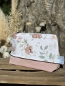 Pochette ourson flower velvet rose sépia. L'Atelier Mama