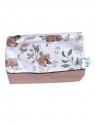 Pochette ourson flower velvet rose sépia. L'Atelier Mama