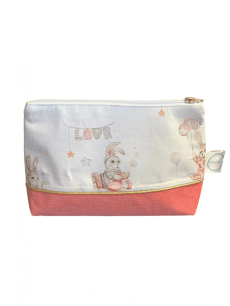 Pochette lapinou Velvet fraise. L'Atelier Mama