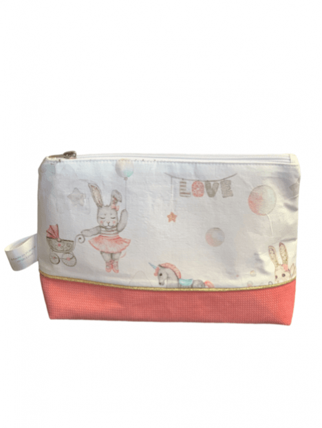 Pochette lapinou Velvet fraise. L'Atelier Mama