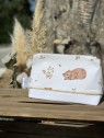 Pochette oursons toile de coton blanc. L'Atelier Mama