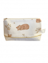 Pochette oursons toile de coton blanc. L'Atelier Mama