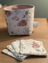 Panière et 10 lingettes lavables oursons flower velvet rose sepia. L'Atelier Mama