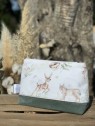 Pochette nomade winter forest velvet kaki. L'Atelier Mama