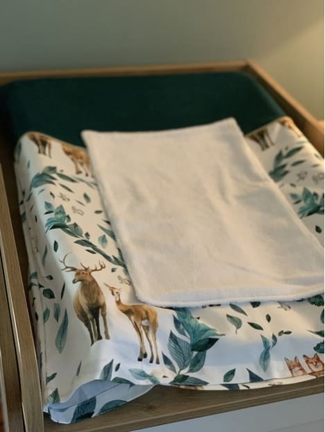 Housse de matelas à langer cerf et renard. L'Atelier Mama