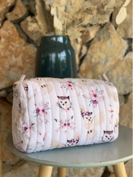 Trousse de toilette chouette boho. L'Atelier Mama