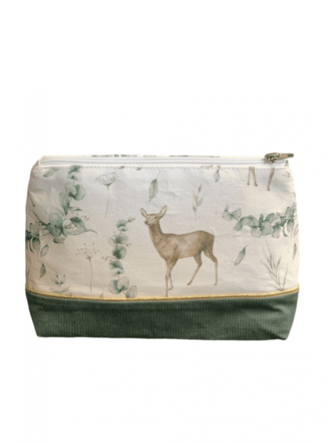 Pochette printemps en foret velvet kaki. L'Atelier Mama