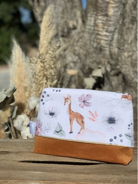 Pochette bambi ballon velvet potiron. L'Atelier Mama