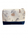 Pochette lapin marin velvet bleu marine. L'Atelier Mama