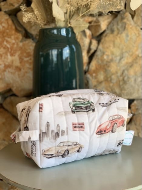 Trousse de toilette M classic car. L'Atelier Mama