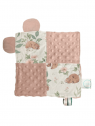 Doudou plat ourson flower minky rose sépia. L'Atelier Mama