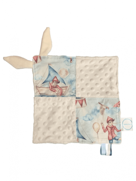 Doudou plat Pinocchio minky écru. L'Atelier Mama