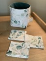 Panière et 10 lingettes lavables eucalyptus velvet sauge. L'Atelier Mama