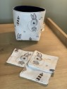 Panière et 10 lingettes lavables -Lapin marin velvet bleu marine