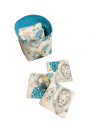 Panière et 10 lingettes lavables lion toucan velvet bleu mosaique. L'Atelier Mama