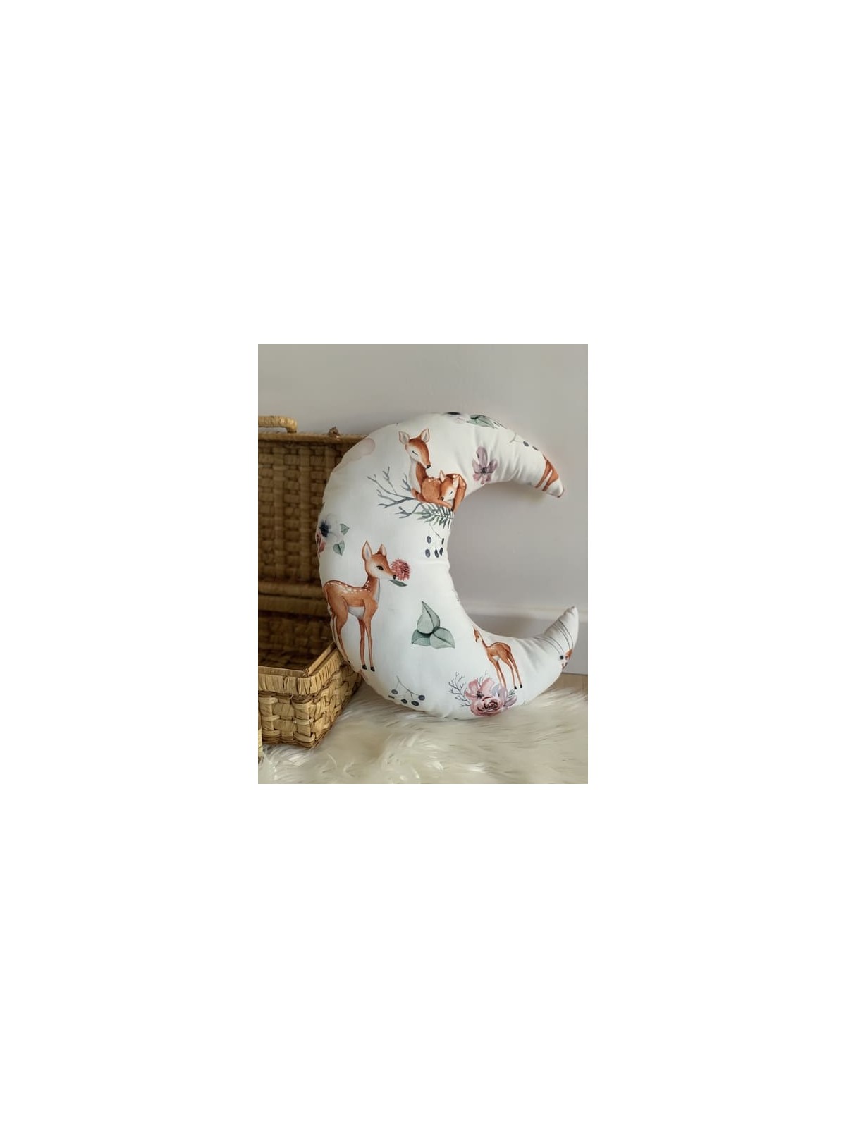 Coussin lune bambi ballon coton rose. L'Atelier Mama